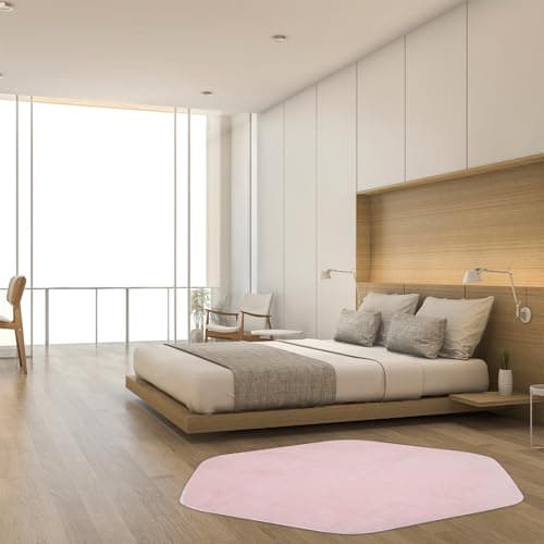 TOYANDONA Tapis de Tente Hexagonal pour Garçon et Filles, Coussin de Jeu Doux en Velours Rose, Tapis de Chambre Bébé Confortable et Écologique, pour Aire de Jeux et Éveil Garçon et Filles - Image 6
