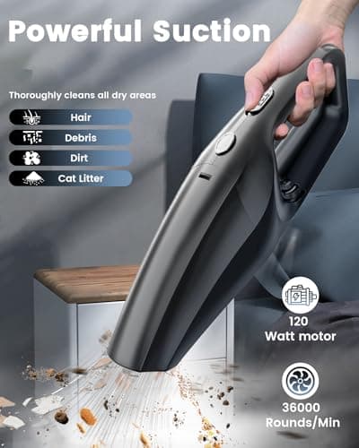 Handstaubsauger Akku, Kabellose HandstaubsaugerFür Auto Zuhause Tierhaare Wohnmobil - Image 3