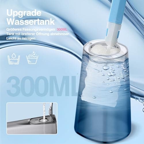 Water Flosser Dental Jet: Oral Irrigator with 5 Modes, 300ml Water Tank, IPX7 Waterproof Electric Tooth Cleaner, with 6 Tips for Gums Orthodonti Dental Appliances - Image 5