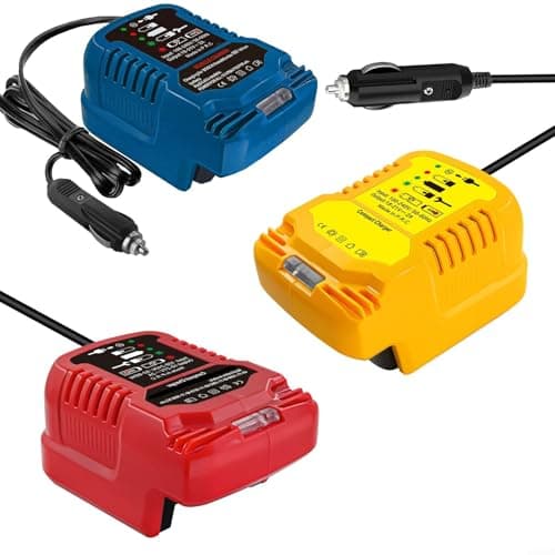 Car Charger Fast Charger for Bosch BAT622 BAT609 Battery Compatible 18V Power for All Batteries, Portable Battery Booster Adapter Input 12/24V, Output 18/21V, 2A (Red) - Image 3