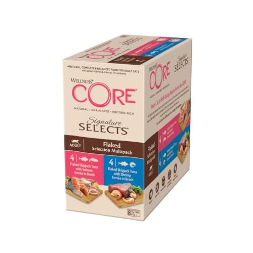 Wellness CORE Signature Selects 8 x 79 g, Salmon/Tuna/Shrimp Multipack - Selection for Adult Cats, Cereal Free, Natural, Hypoallergenic, High Protein, High Meat Content, - Image 3
