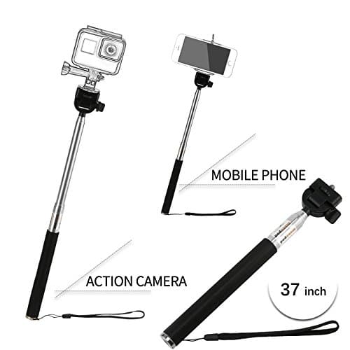 SHOOT 10 in 1 Accessories Pack Kit Selfie Stick for GoPro Hero 13/12/11/10/9/8/7/6/5/Fusion Crosstour Campark New APEMAN WiMiUS TecTecTec YI AKASO Campark Victure - Image 6