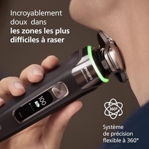 Philips Rasoir i9000 Prestige, Rasoir électrique sec et humide, Avec technologie Skin IQ, Système Triple Lift & Cut, Lames Dual SteelPrecision rotatives à 360°, Pod à nettoyage rapide, XP9207/30 - Image 6