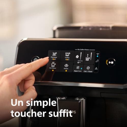 Philips Expresso broyeur Série 2200-2 Cafés, Écran tactile, Mousseur à lait classique, Broyeur céramique, Machine à café à grain Noir mat (EP2220/10) - Image 6