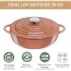 Tefal Lov E2607205 Cast Steel Oval Casserole Dish 28 cm Full Induction + Oven Enamelled Interior Coating, Robust and Eco-Design, Healthy Cooking, Recipe Ebook Included, Terracotta - Image 4