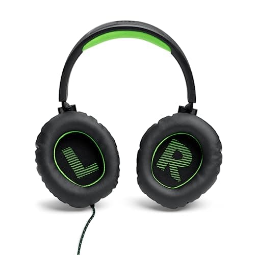 JBL Quantum 100X Wired Gaming Headset with Detachable Boom Microphone - Designed for Xbox - Compatible with Other Consoles - Black and Green - Image 5