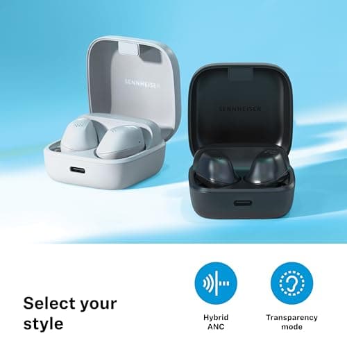 Sennheiser ACCENTUM Wireless Earphones - Ultra Comfortable Ergonomic Design and 28 Hours Battery Life for Continuous Listening - Crystal Sound with Hybrid ANC and Touch Interface - White - Image 8