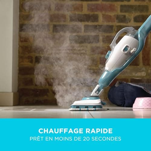 BLACK AND DECKER - Balai Vapeur avec Nettoyeur à Main et Gant STEAMITT - 11 Accessoires - Multifonctions 1600W - Temps de Chauffe 13,87 sec - Réservoir 500 ml - Nettoyage Parfait - BHSM166DSM-QS - Image 7