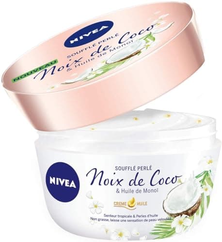 NIVEA Baume Corps Soufflé Perlé (1 x 200 ml), soin corps hydratation 24 h, baume hydratant à l'huile de monoï et au parfum tropical de noix de coco - Image 4
