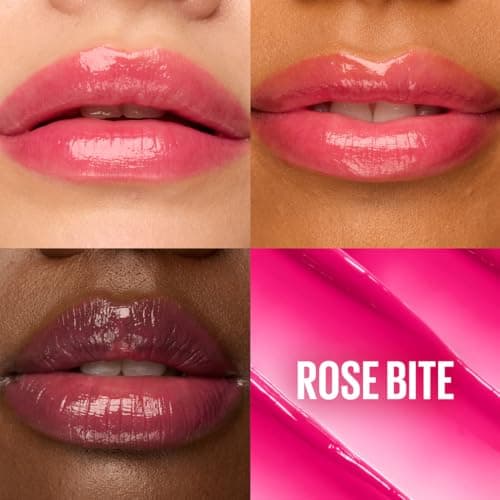 Maybelline New York - Baume Huile Hydratant - Lèvres Lissées et Brillantes - Effet Laqué - Enrichi en Acide Hyaluronique et Extrait de Cerises - Lifter Glaze - Teinte : 003 Rose Bite - Image 8