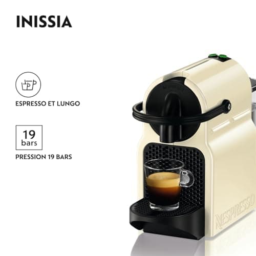 De'Longhi Nespresso Inissia EN80.CW Automatic Coffee Machine, Single Cup Capsule Machine, Welcome Set Included, Compact Design, 19 Bars, 1260 W, Vanilla Cream - Image 4