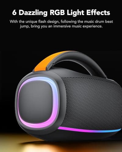 Bluetooth 5.4 Portable Speaker with Powerful Bass, 80W Bluetooth Speaker, Battery Life 30hrs RGB Lights, Pairing TWS, IPX7, AUX, TF, for Outdoor/Party/Travel - Image 7