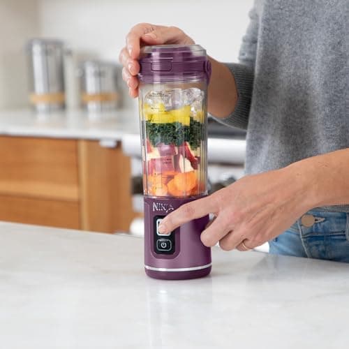 Ninja Blast Blender Portable 530ml, Leak-Resistant Lid & Pourer, Powerful Cordless Mini Blender, Refillable Smoothies, Shakes, Fruit & Ice Mixer, Purple, BC151EUPR - Image 5