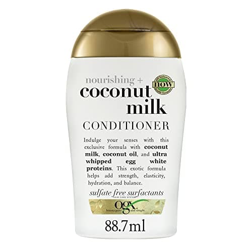 OGX | Nourishing + Coconut Milk Conditioner (Travel Size Bottle 90ml) - Nourishing Conditioner for All Hair Types - Moisturizing Coconut Milk Hair Care - Image 2