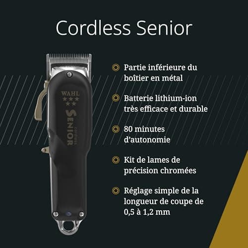 Wahl Cordless Senior Professional Mains / Cordless Hair Clippers - Powerful and Fast Trimmer for Precision Bleaching and Finer Cut - Image 3