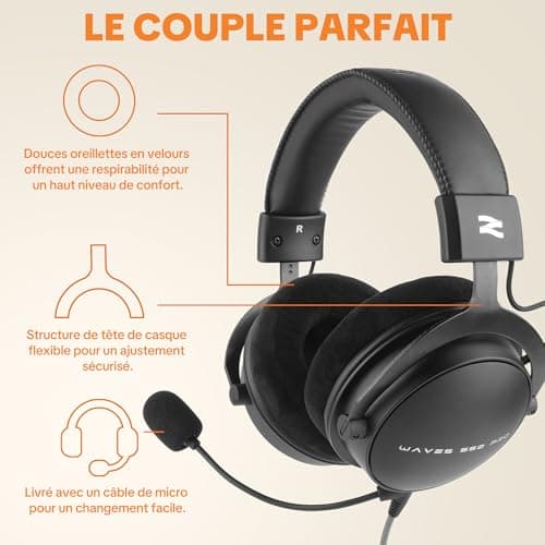 W550X Professional Studio Headphones, Closed Over-Ear Headphones with Leather & Velvet Cushions and Detachable Cables for Recording, Mixing, Mastering, DJ Monitoring, Gaming - Image 6