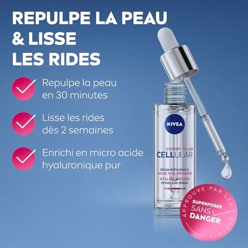 NIVEA CELLULAR Expert Filler Hyaluronic Acid Plumping Serum (1 x 30 ml), Anti-Wrinkle and Anti-Aging Face Serum, Moisturizing Face Care for Hydrated & Plumped Skin, All Skin Types - Image 3