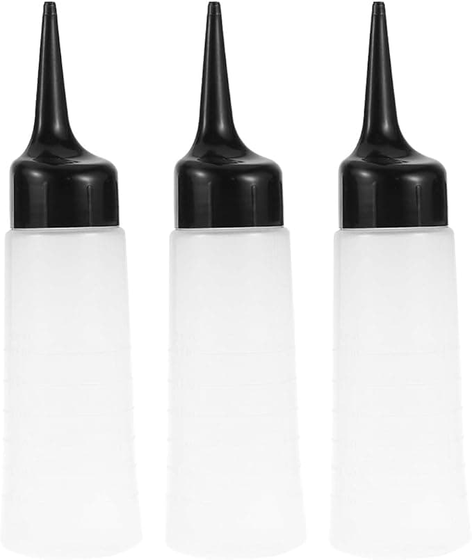 FRCOLOR 3pcs Refillable Shampoo Bottles For Salon Soft Clear Plastic Applicator Bottle Hair Coloring Accurate Dosage Easy Squeeze - Image 1