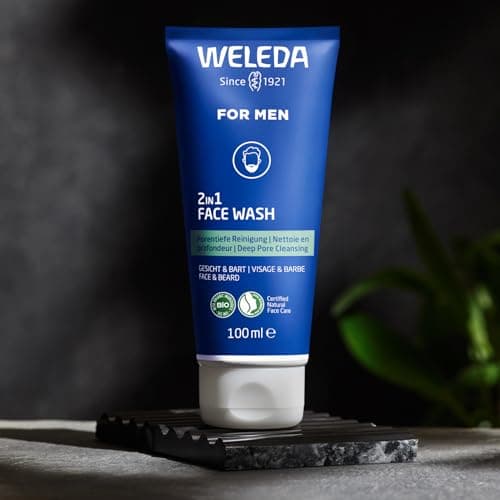 WELEDA - Gel nettoyant 2en1 visage et barbe Homme - Nettoie en profondeur, prévient les impuretés et réduit l'excès de sébum - NATRUE* - Vegan*** -100 ml (Lot de 2) - Image 3