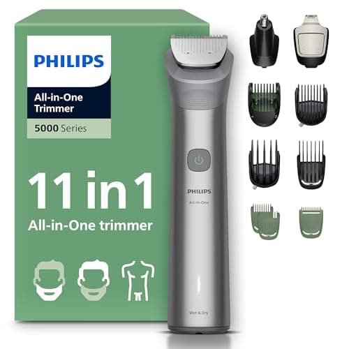 Philips Multigroom MG5951/15 5000 Series All-in-One Trimmer 11 Accessories - Beard Trimmer, Hair & Body Trimmer, Self-Sharpening Metal Blades, 17 Cutting Heights (0.5-16mm) - Image 3