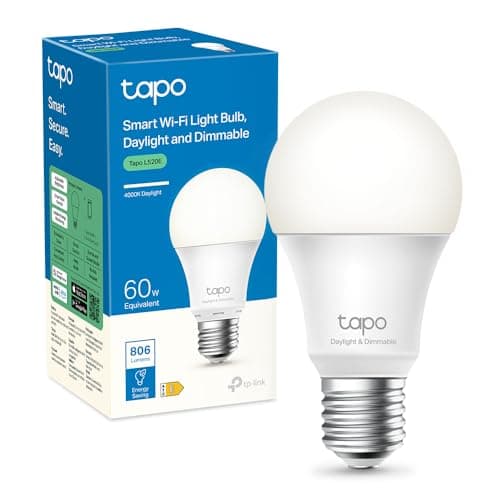 Tapo Ampoule Connectée WiFi, Ampoule LED E27 Blanc 4000K, Dimmable 8W 806Lm, Compatible avec Alexa et Google Home, Commande Vocale, Economie d'énergie, L520E - Image 3