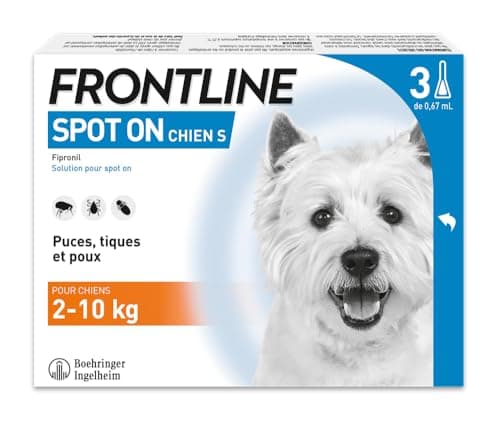 Frontline Spot-on Dog Anti-Fleas, Ticks & Lice Crushers – Protects for 8 Weeks Against Fleas/4 Weeks Against Ticks – for Small Dogs 2 to 10 kg – Made in France – 3 Pipettes - Image 3