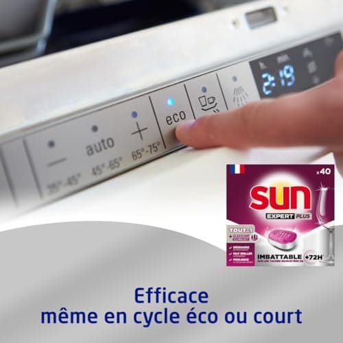 SUN - Expert Plus All-in-1 dishwasher tablets - 40 tablets - regular - unbeatable on stubborn stains of over 72 hours - Made in France - Image 8