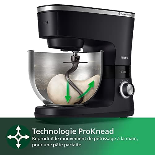 Philips 7000 Series Food Processor - 5.5 Litre, 1000 Watts, 8 Speed, ProKnead Technology, Recipes, Smart LED Timer, Kneading Hook, Whisk and Mixer (HR7962/01) - Image 4