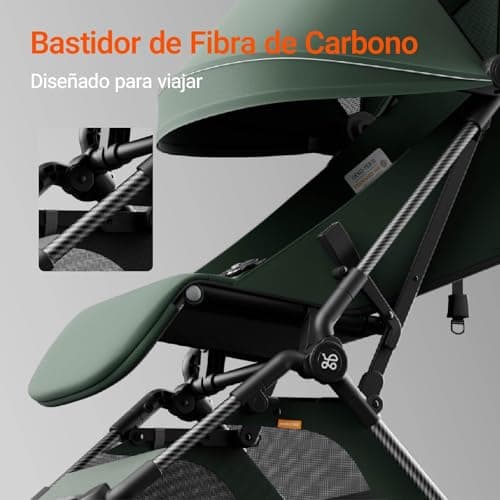 MAMAZING Baby Stroller Travel Stroller for 6-4 Years Up to 22kg Baby Carry-On Luggage Small Foldable with One-Hand Folding Design Lightweight Compact (5.3kg), Carbon Fiber Green - Image 4