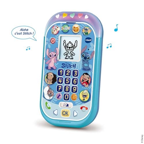 VTech - Disney Stitch Educational Smartphone - Illuminated Phone Toy with Backlit Screen, 11 Activities and Interactive Games Lilo and Stitch - Gift for Children from 4 to 8 Years - English Content - Image 3