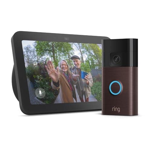 Echo Show 8 (Newest gen) | Charcoal + Ring Battery Video Doorbell (2024 release) | Venetian Bronze - Image 2