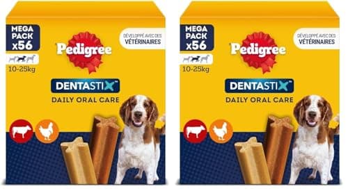 Pedigree DENTASTIX 56 Bâtonnets à Mâcher pour Moyen Chien 10-25kg, 8 Sachets de 7, Saveur Poulet et Bœuf, Détartrage Dentaire Chien, Soins Dentaires pour Chien (Lot de 2) - Image 5