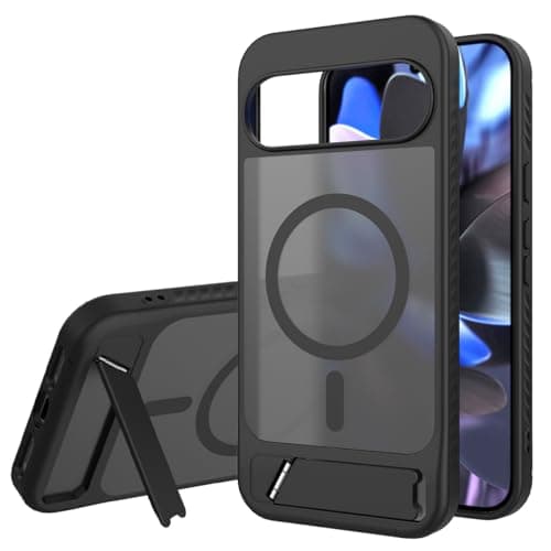 Google Pixel 10 Pro XL Case Magnetic Case with Stand, Magnetic Shockproof Mobile Phone Case for Google Pixel 10 Pro XL, Black - Image 2