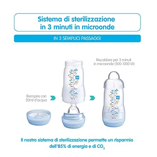 Mam Easy Start Self-Sterilising Anti-Colic Bottle with 2 Flow Teat, 260 ml, Beige - Image 8