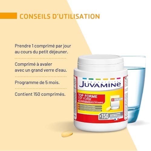 JUVAMINE - Top shape - Vitality - Tonus - 12 Multivitamins & 10 Minerals - Helps reduce fatigue - Supports immunity - 150 tablets - Maxi Format - 5 months - Image 8