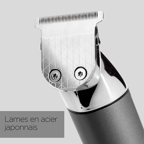 BaByliss Tondeuse cheveux sans fil Super-X Metal, Lames en acier japonais, 10 sabots, 2 sabots oreille, Batterie lithium, affichage digital, Poignée en métal, noir, E996E - Image 3