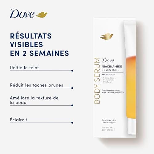 Dove Even Tone Niacinamide Body Serum for Dark Spots and Irregular Skin Tone Face and Body Lotion 48 h with Niacinamide, Prebiotic Glycerin, Pro-Ceramides, Shea Butter 200 ml 1 Piece - Image 9