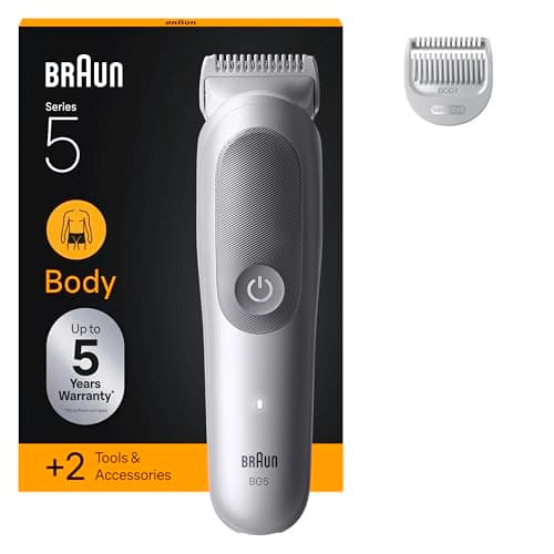 Braun Series 5 Body Trimmer + 2 Shaving Tools with SkinGuard Blade, 100 Min Battery Life, Soft for Sensitive Areas, Shave Your Hair with Accessories, Waterproof, BG5500, Grey - Image 3