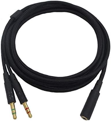 2 in 1 Headphone Splitter Cable for HyperX Cloud Core/II/Mix/Flight/Alpha - PC Adapter Dual 3.5 mm Male Audio Jack Cord - Image 1