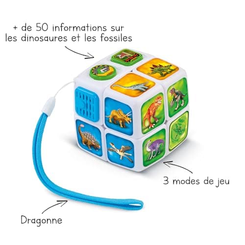 VTech - Dinosaur Adventure Cube, 2x2 Interactive and Talking Magic Cube, Puzzle and Speed Game, Dinosaur Educational Toy, Gift for Children from 4 to 8 Years Old - Image 3