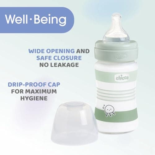 Slow Flow Wellness Bottle, Physio Soft Silicone Teat, Anti-Colic System, Reduces Regurgitation and Irritability, Glass Bottle 150 ml, 0 Months and Above, Neutral - Image 6