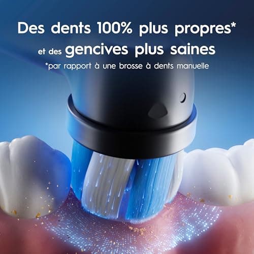 Oral-B Brosse A Dents Electrique iO 5 Noire, 5 Modes De Brossage Dont Blancheur, Capteur De Pression Sur Les Gencives, Brossettes De Rechange Oral B, Etui De Voyage - Image 7