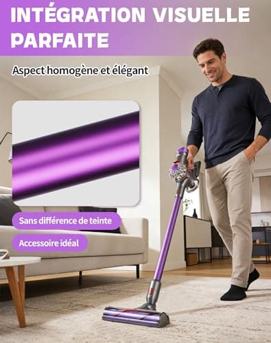 Tube Télescopique Compatible avec Dyson V7 V8 V10 V11 V15 – Tube d’Extension Rigide pour Aspirateur, Déverrouillage Rapide, Longueur 72.5 cm, Violet - Image 8