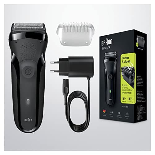 Braun Series 3 300 Electric Shaver, Men's Beard Shaver with 3 Flexible Blades, Rechargeable and Wireless, Washable Electric Grid Shaver, Black - Image 6