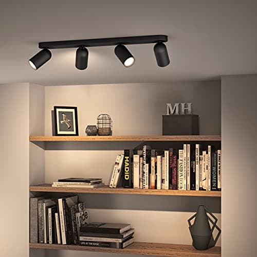 Philips Myliving Pongee Recessed Spotlight - Black - 4 Light Points - Includes Philips Hue White Ambiance GU10 & Dimmer - Image 6
