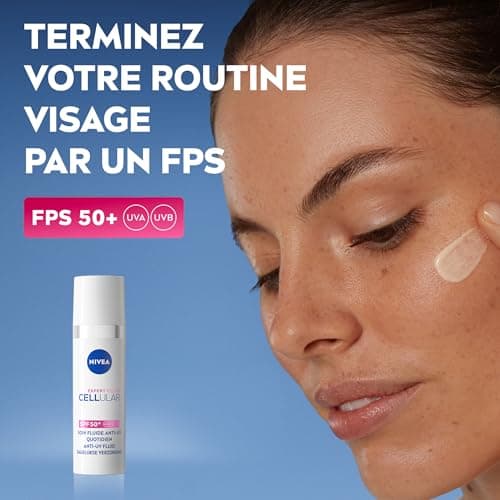 NIVEA Cellular Expert Filler Soin Fluide anti-UV quotidien SPF 50+ (1x 30 ml) — Soin visage enrichi en Acide Hyaluronique pur et Licochalcone A — Fluide Anti-âge hydratant - Image 5