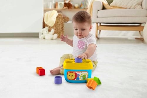Fisher-Price FFC84 My Baby Toy Shape Sorter Box with 10 Blocks for Learning to Sort and Stack, Bright Colours, 6 Months and Above - Image 3