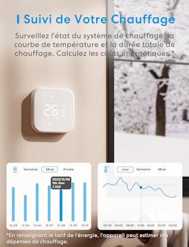 meross Matter Connected Thermostat WiFi Thermostat for Gas Boiler/Underfloor Heating Compatible with Apple Home, Alexa and Google Home, External Sensor, Open Window Detection - Image 8