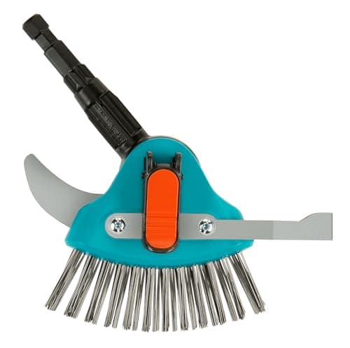 Nettt Joints Combisystem-3-in-1 Gardena Multi-Function Jardi Tool for Elimin Weeds Moss Narrow Seals, Metal Brush, Stainless Steel Blade, CS Handles (03608-20) - Image 2