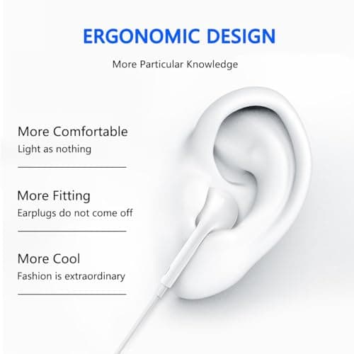 Wired Earphones for I Phone, In-Ear Stereo HiFi Earphones with Mic and Volume Control Compatible with i Phone 14/14Pro/13/13Pro/12/SE/11/11Pro/XS Max/XR (2 Packs) - Image 5